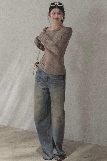 Vintage Hand-Painted Jeans Set