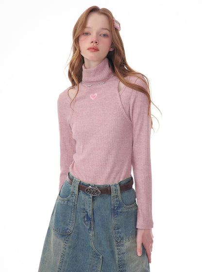 American Love Embroidery Slim Sweater