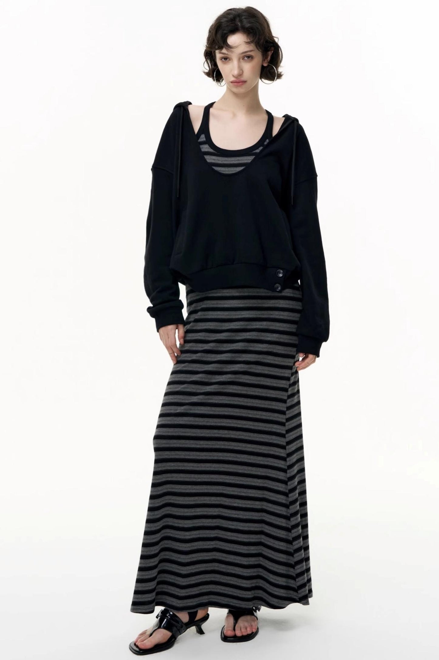 Layered Hooded Sweatshirt Set-Up