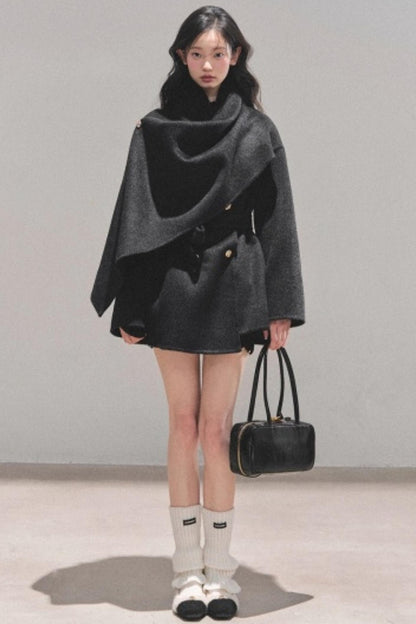 Winter Plaid Wool Coat