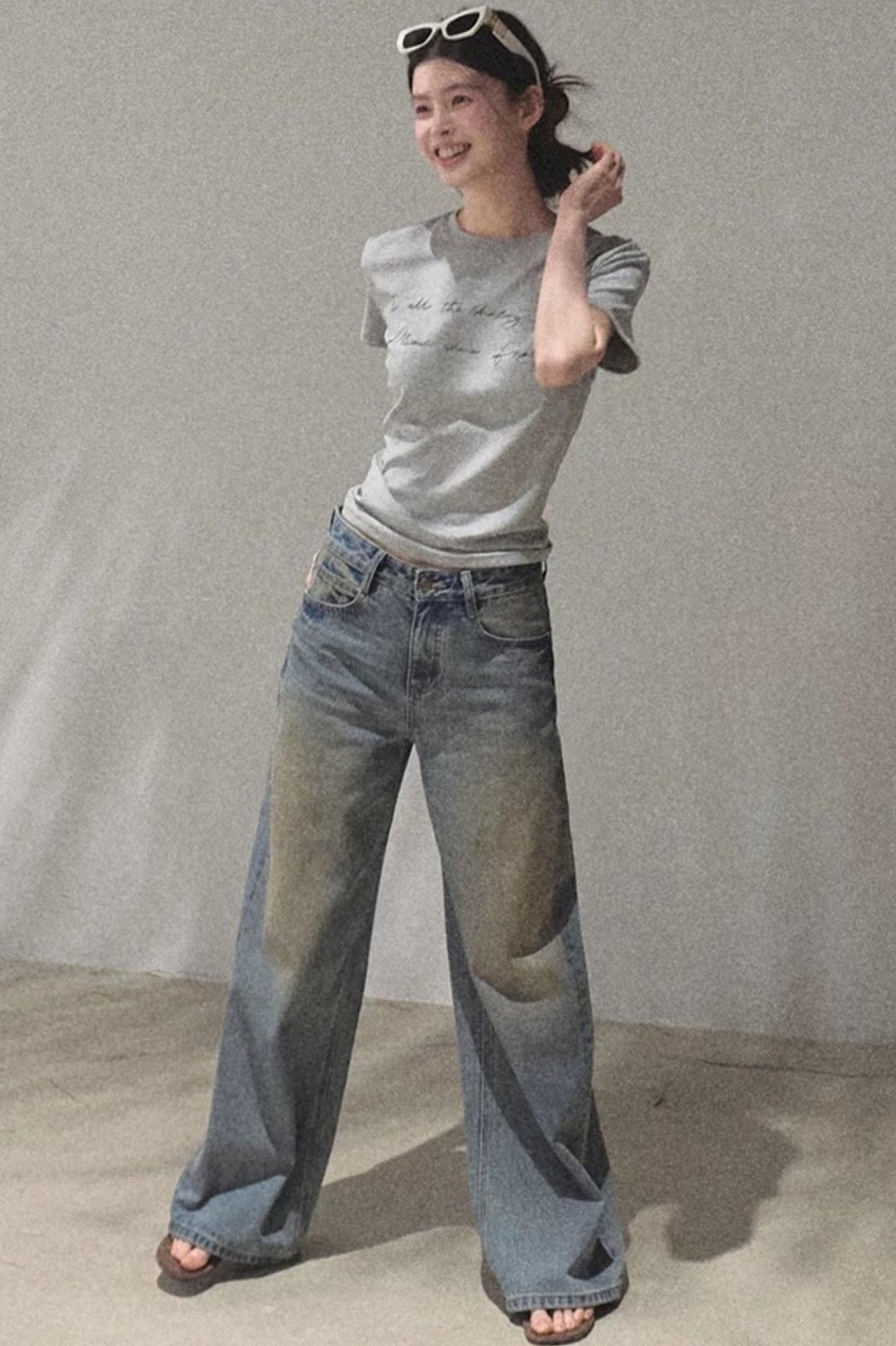 Vintage Hand-Painted Jeans Set