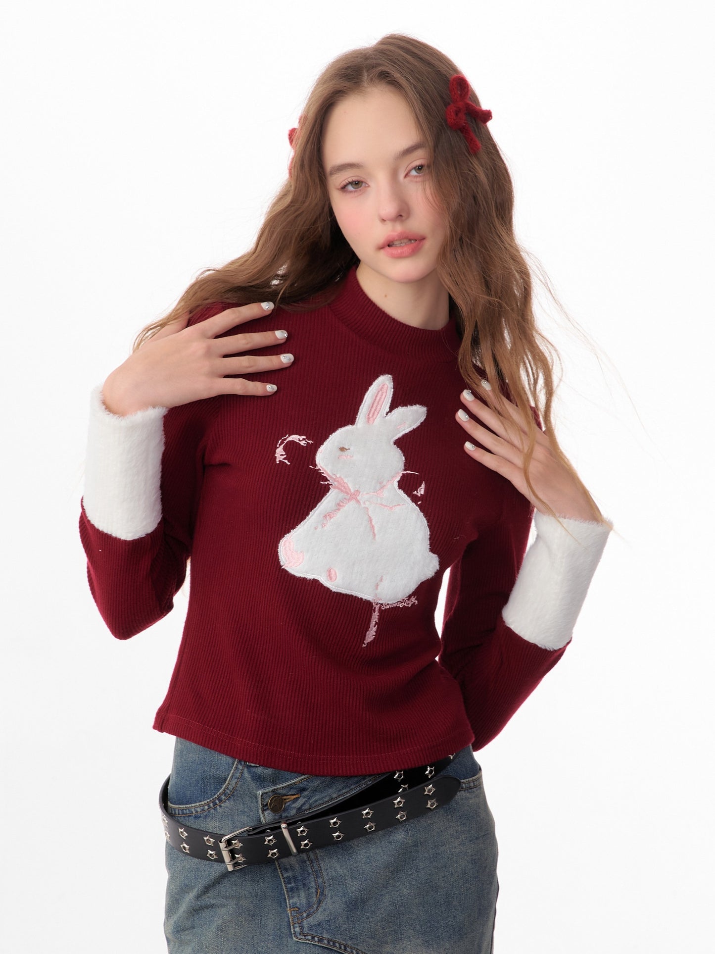 Amerikaner Vintage Bunny Weihnachtspullover