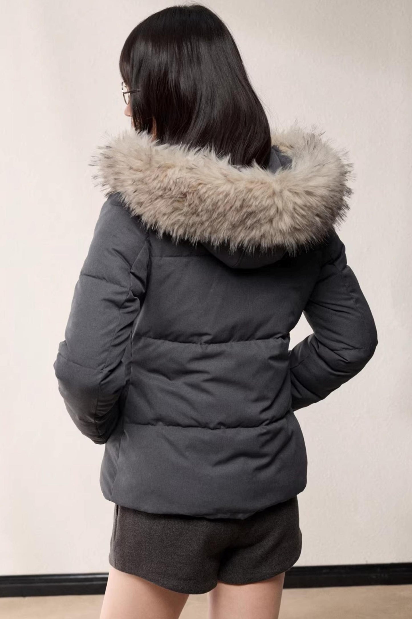 Stand-Up Fur Collar Down Jacket