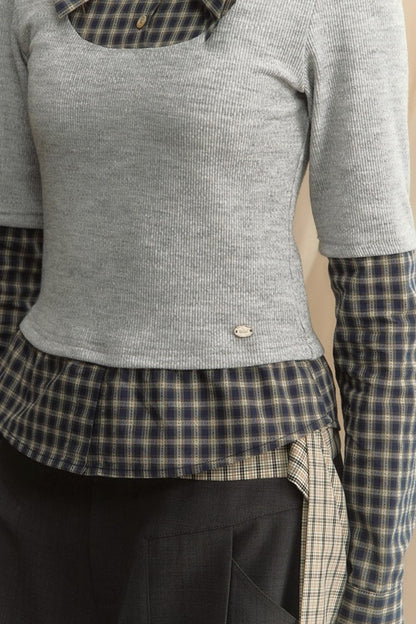 Bow Tie Plaid Slim Shirt