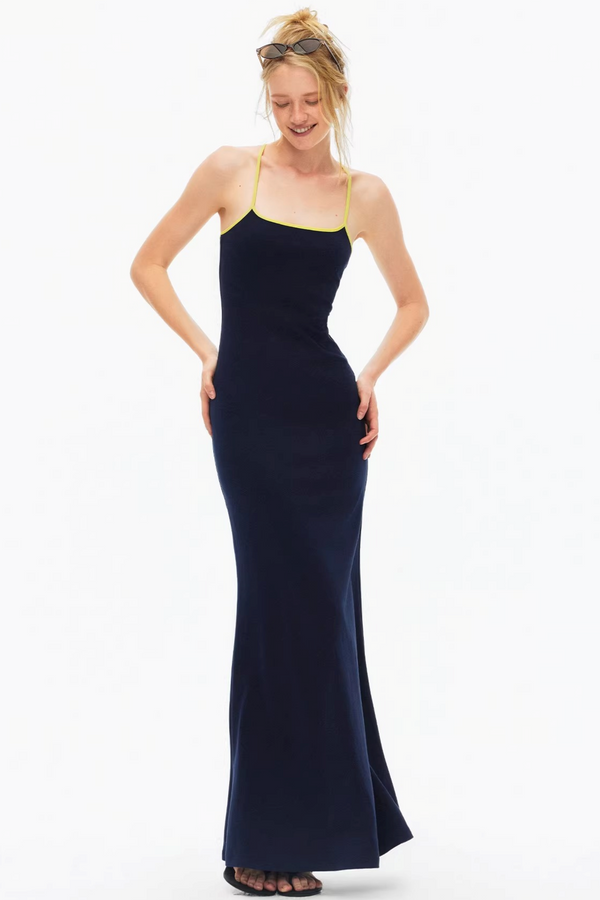 Knitted Color-Blocked Dress Set-Up