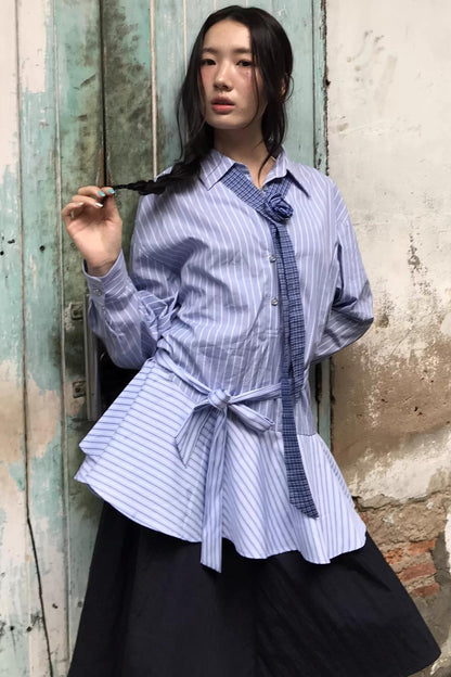 Layered Wave Stripes Dress