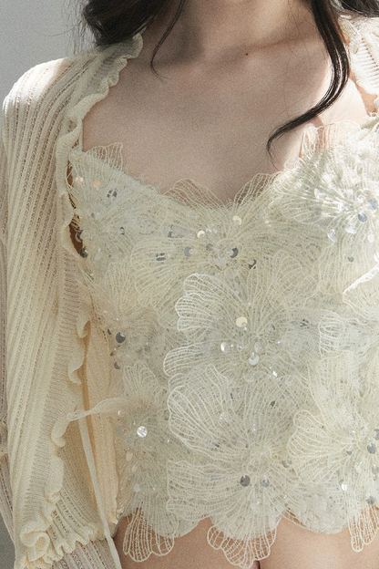 French Lace Knitted Top Set-Up