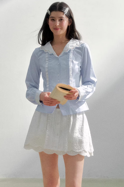 Sea of Spring Embroidered Blouse