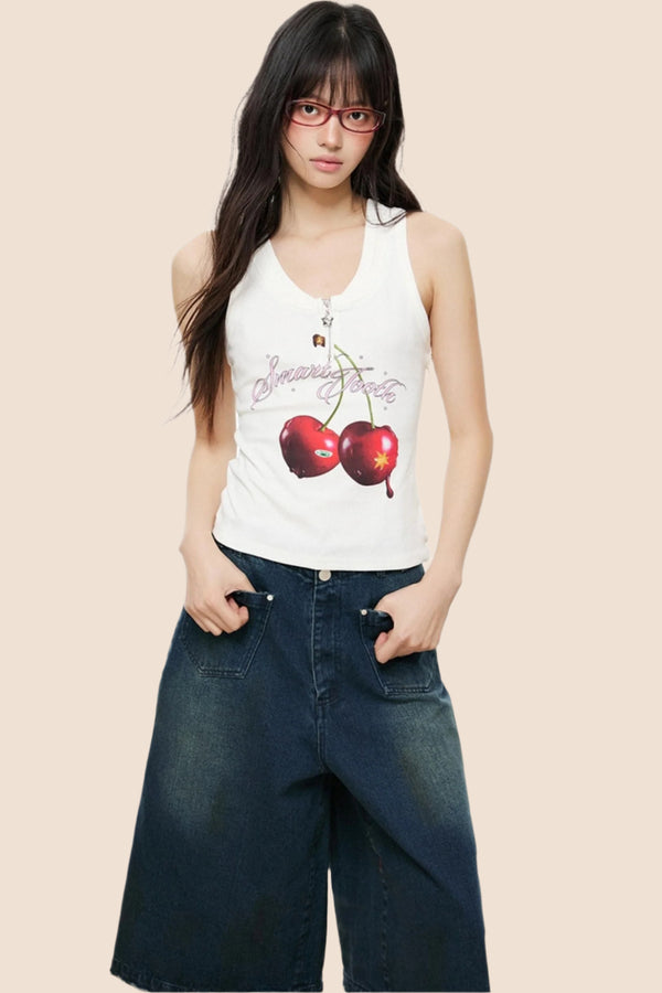 Cherry Blossom Sleeveless Top