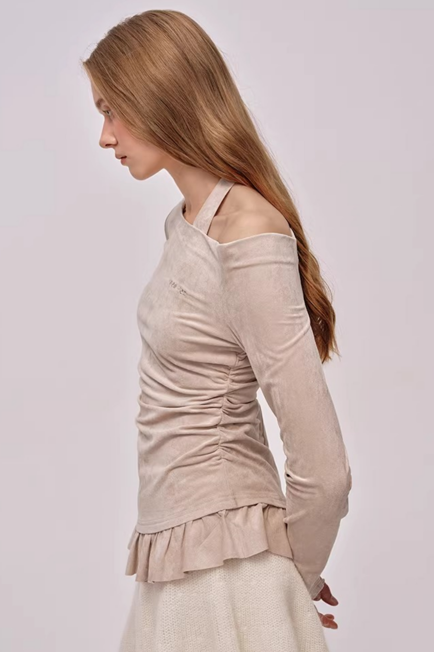 Faux Suede Pleated Dress