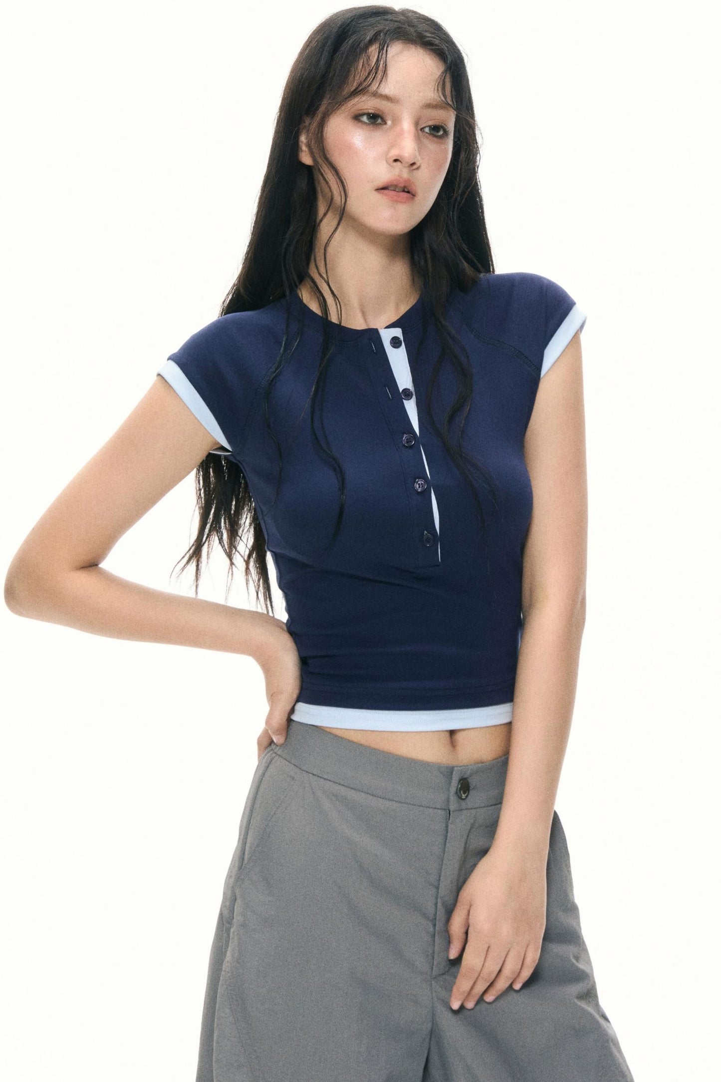 Dual-Fabric Summer T-Shirt