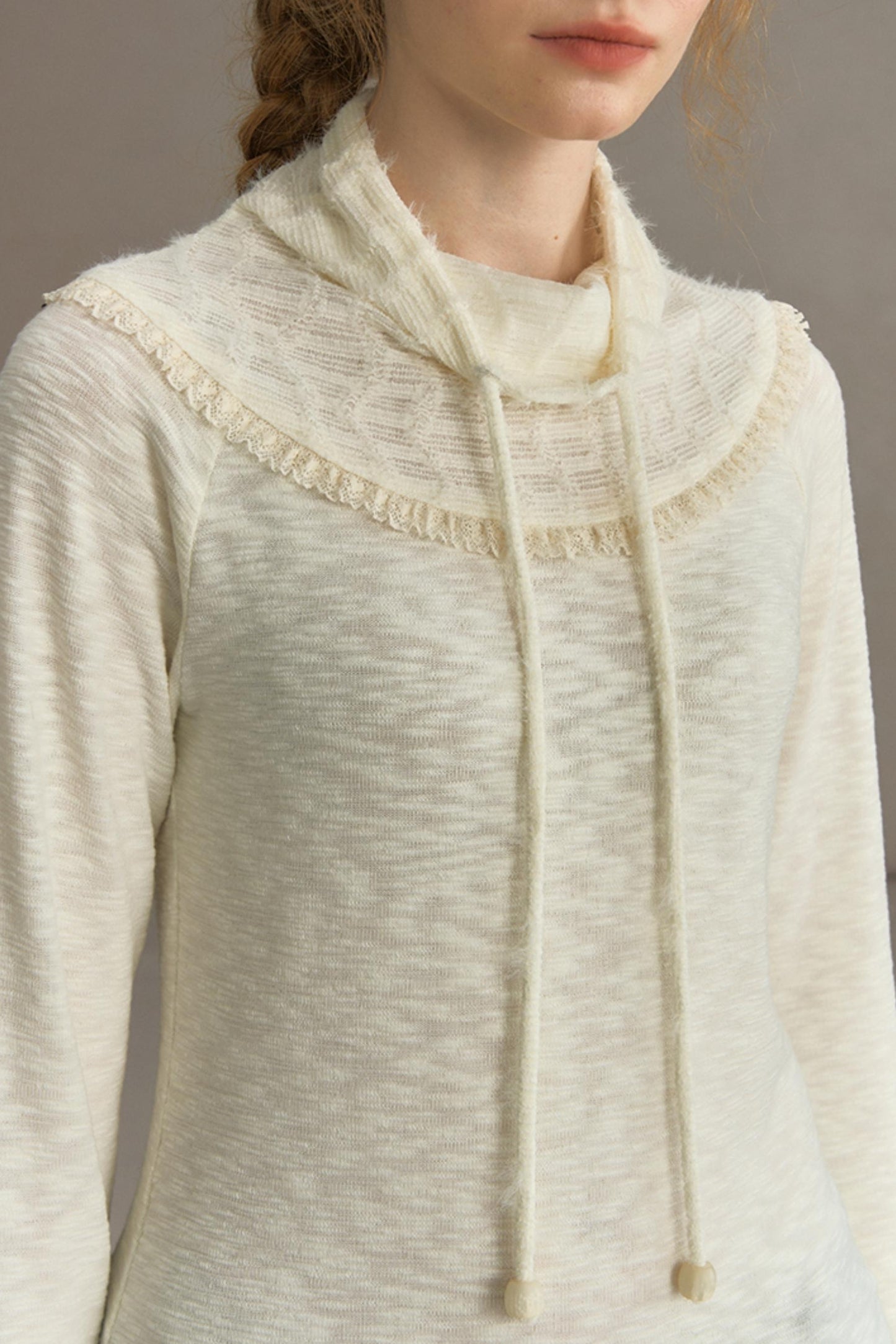 Stacked Knitted Lotus Leaf Long Top