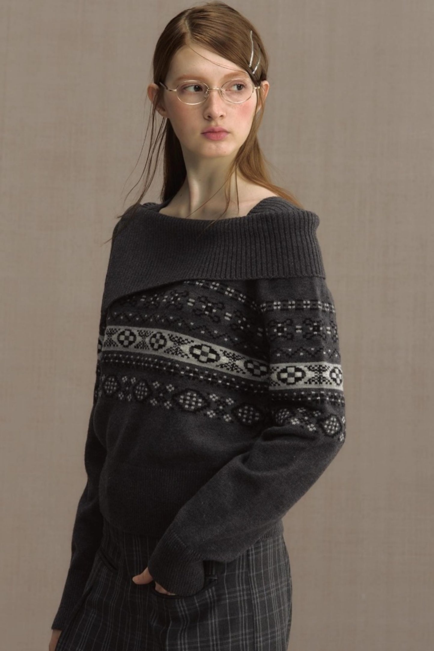 Nordic Preppy Style Fair Isle Sweater