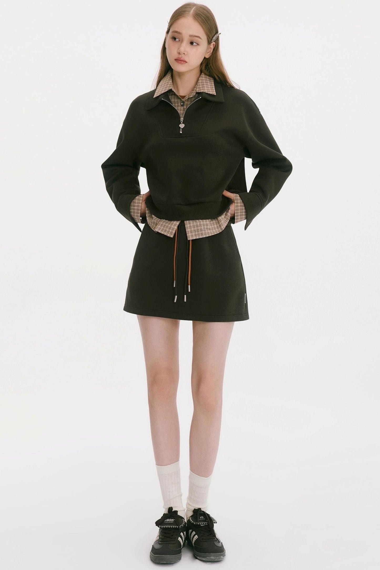 Korean Style Patchwork Plaid Skirt