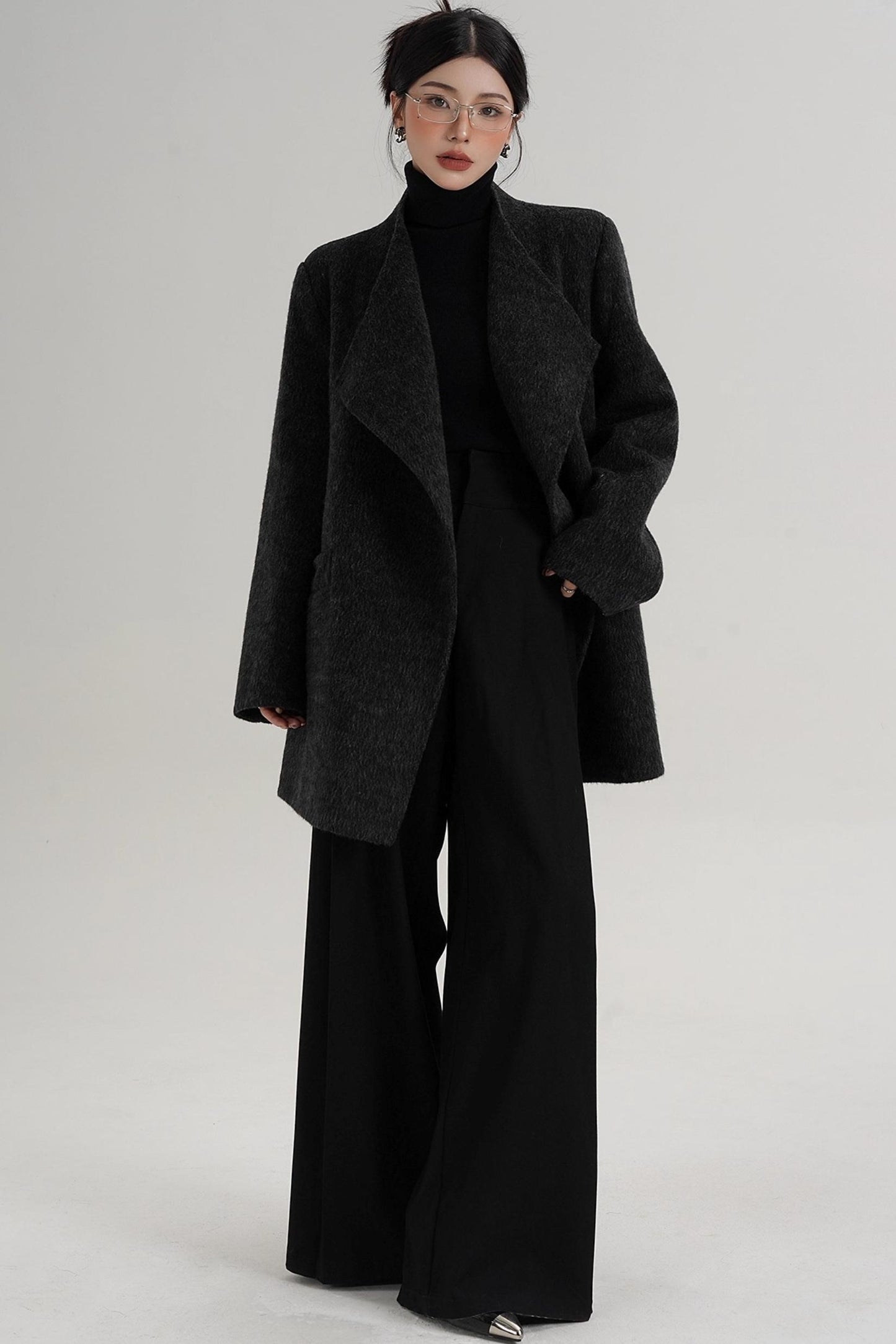 Charcoal Black Wool Coat