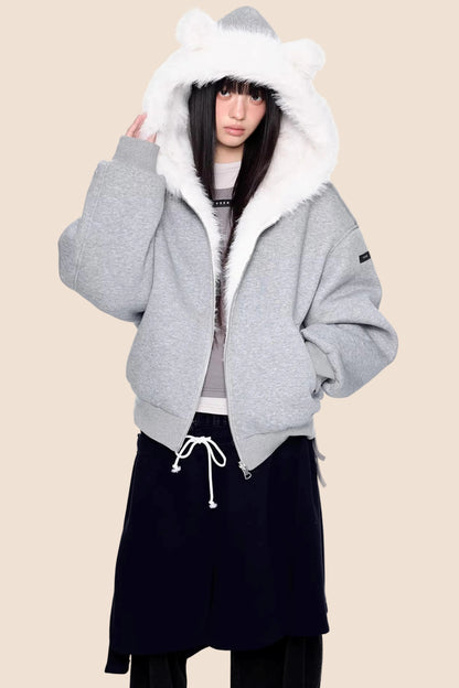 Reversible Furry Cotton Jacket