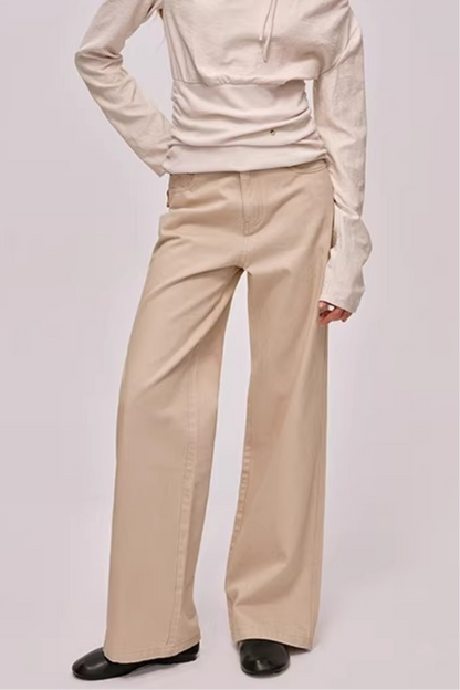 Custom-Dyed Apricot Denim Pants