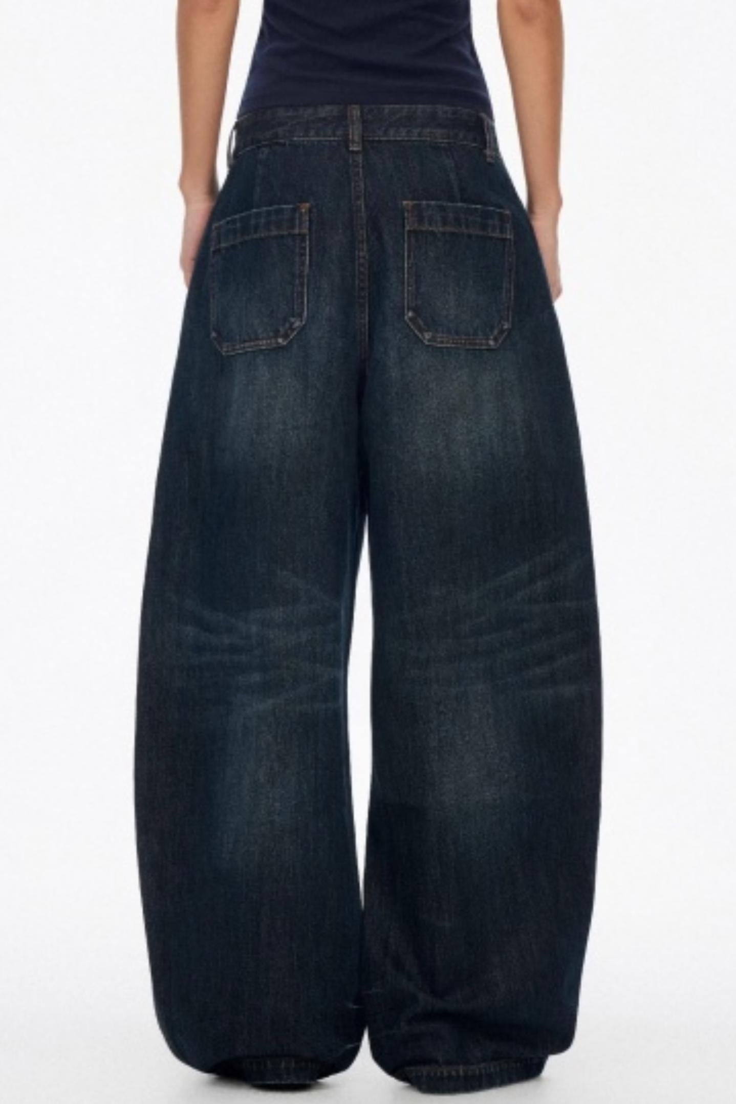 Distressed Cat Whiskers Straight Jeans