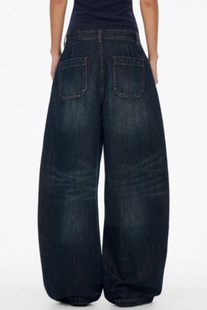 Distressed Cat Whiskers Straight Jeans