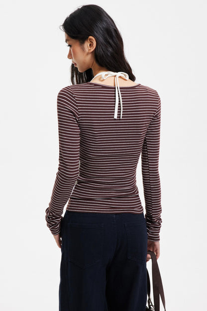 Patchwork Faux Layered Knit Top