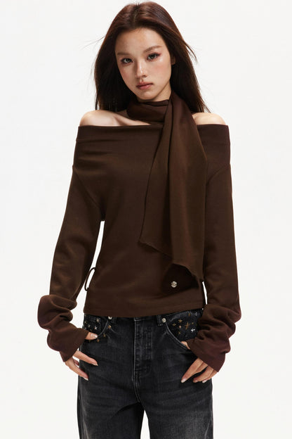 Elegant Off-Shoulder Knit Top