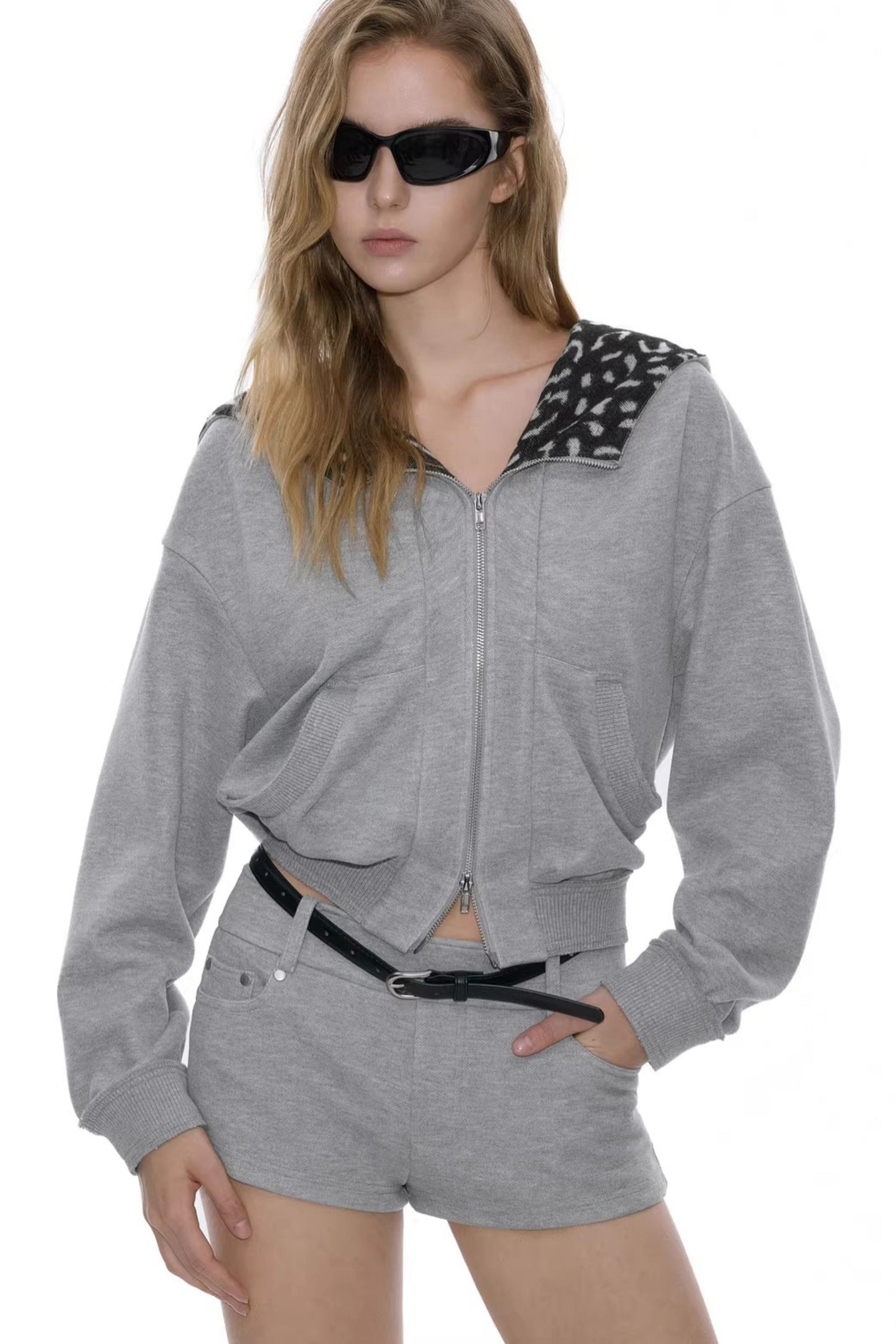 Leopard Print Hooded Jacket