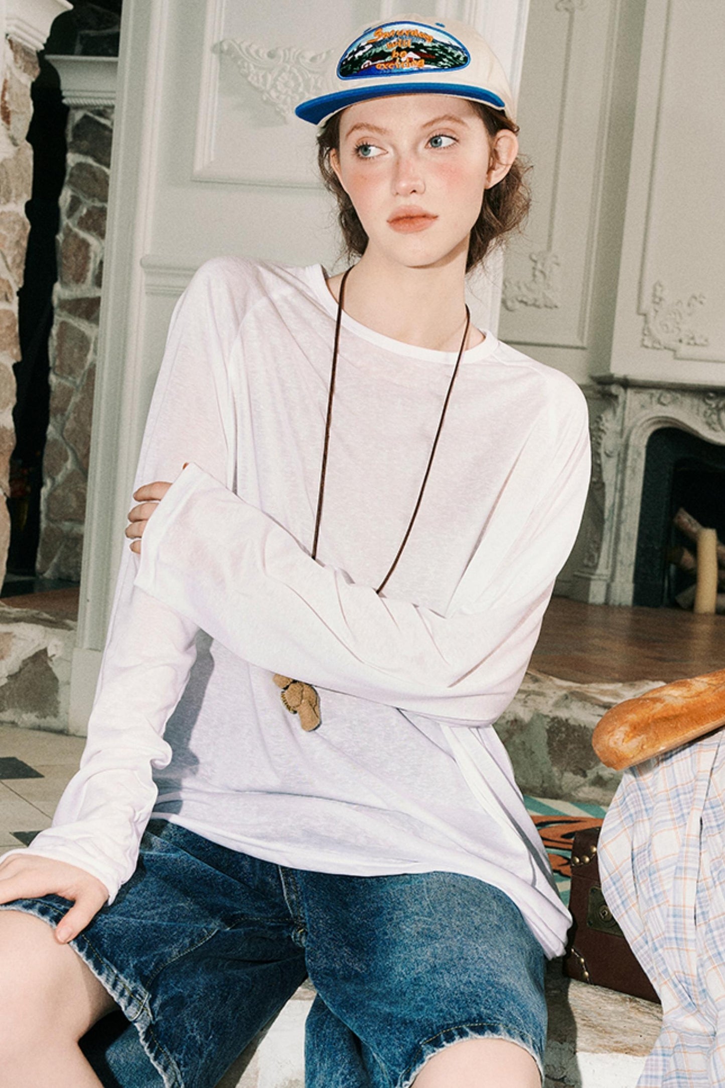 Town Smocked Long Sleeve Tee