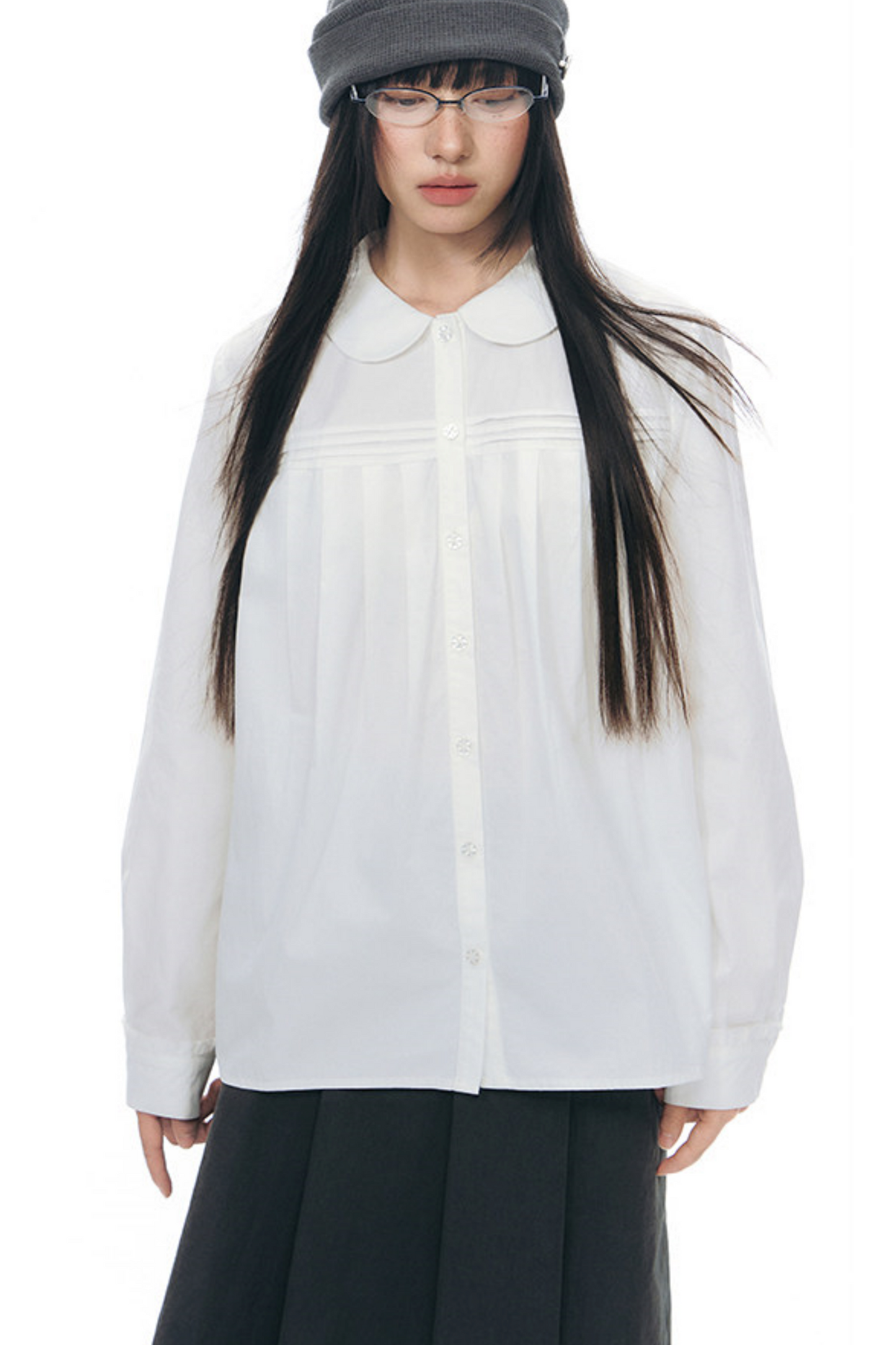 Pure Cotton Pleated Blouse