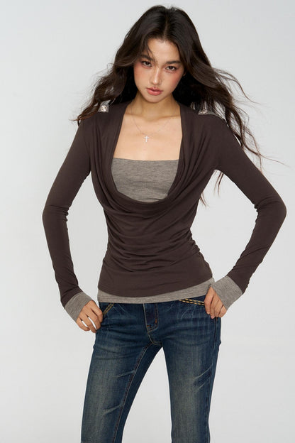 Swing Collar Vintage Layering Top Set