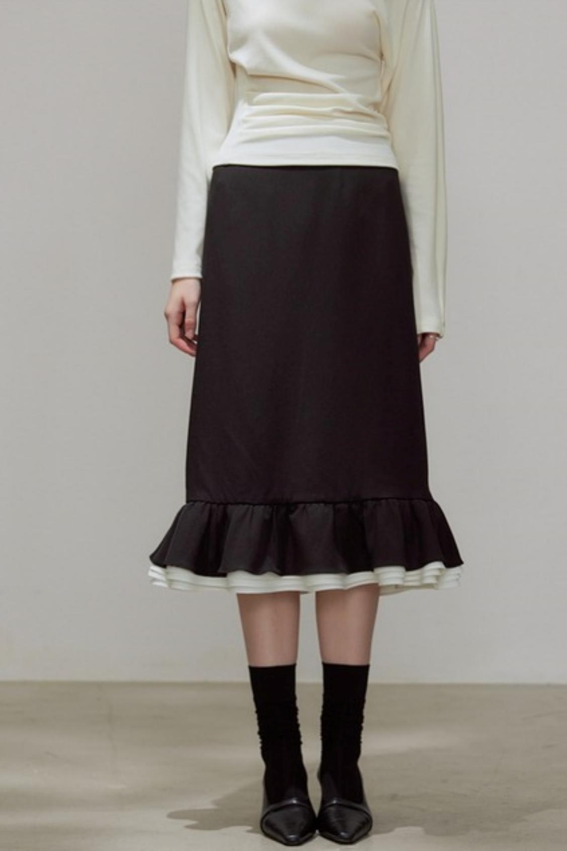 High-Waisted Black Mermaid Skirt