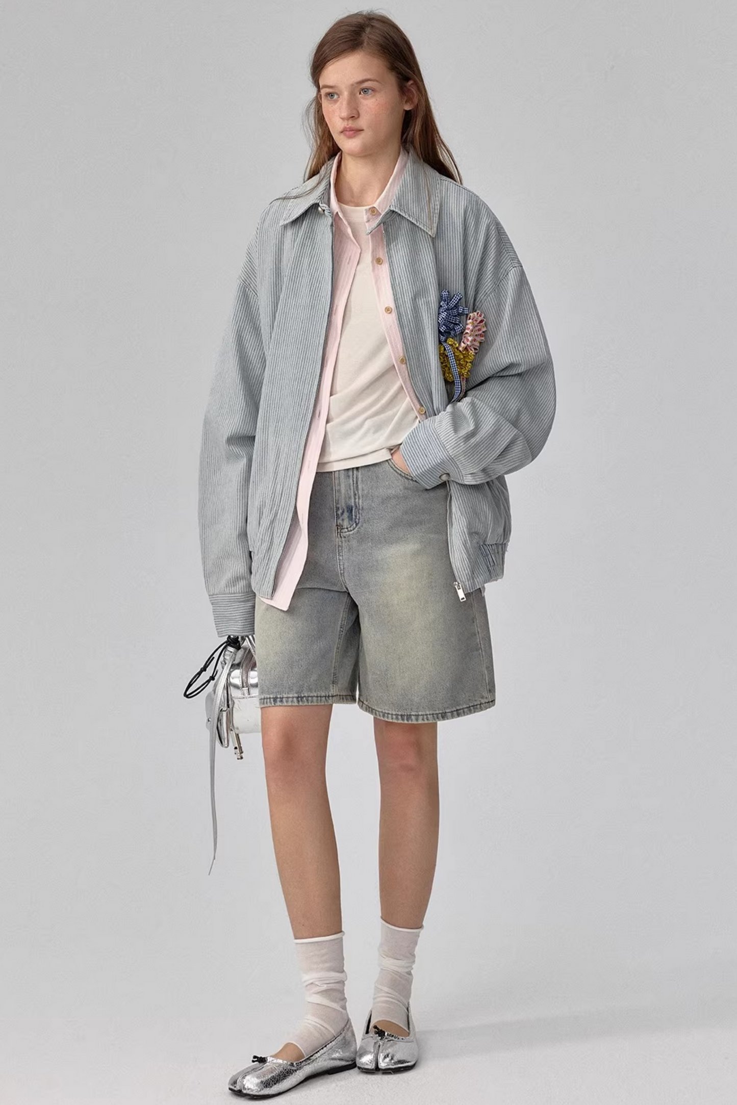 Spring Story Striped Denim Jacket Set-Up