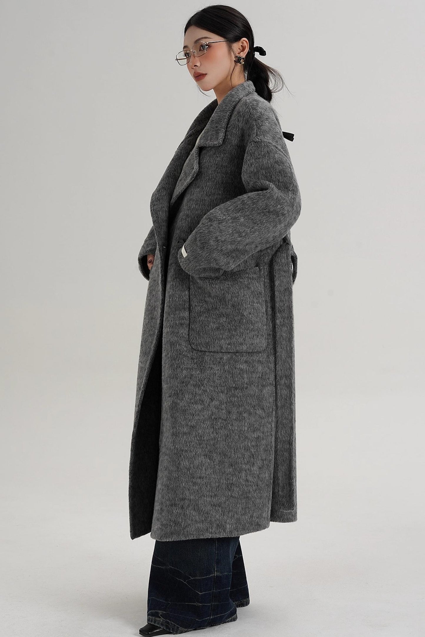 Elegant High-Neck Wool Coat