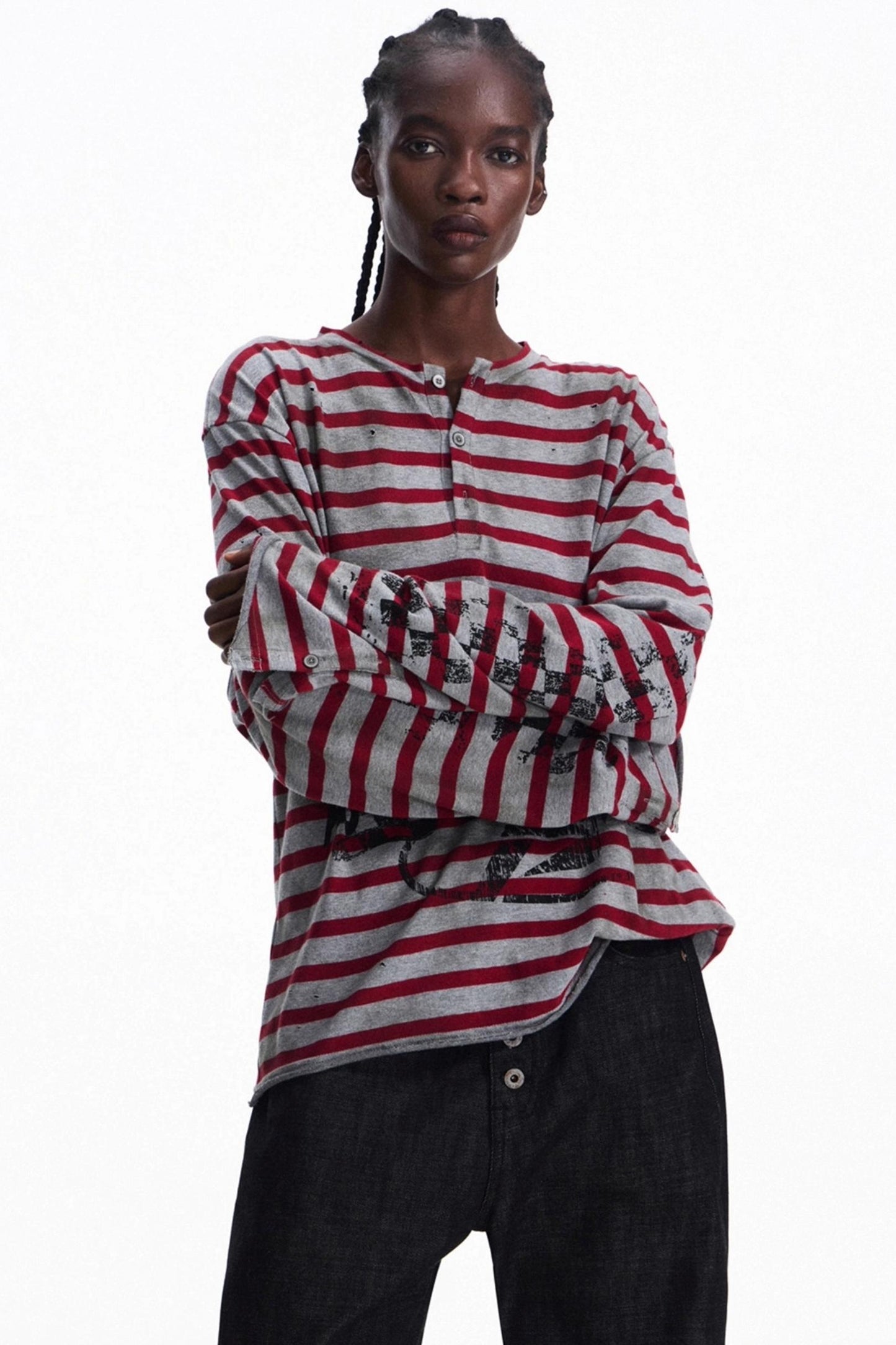 Striped Knit Half Cardigan