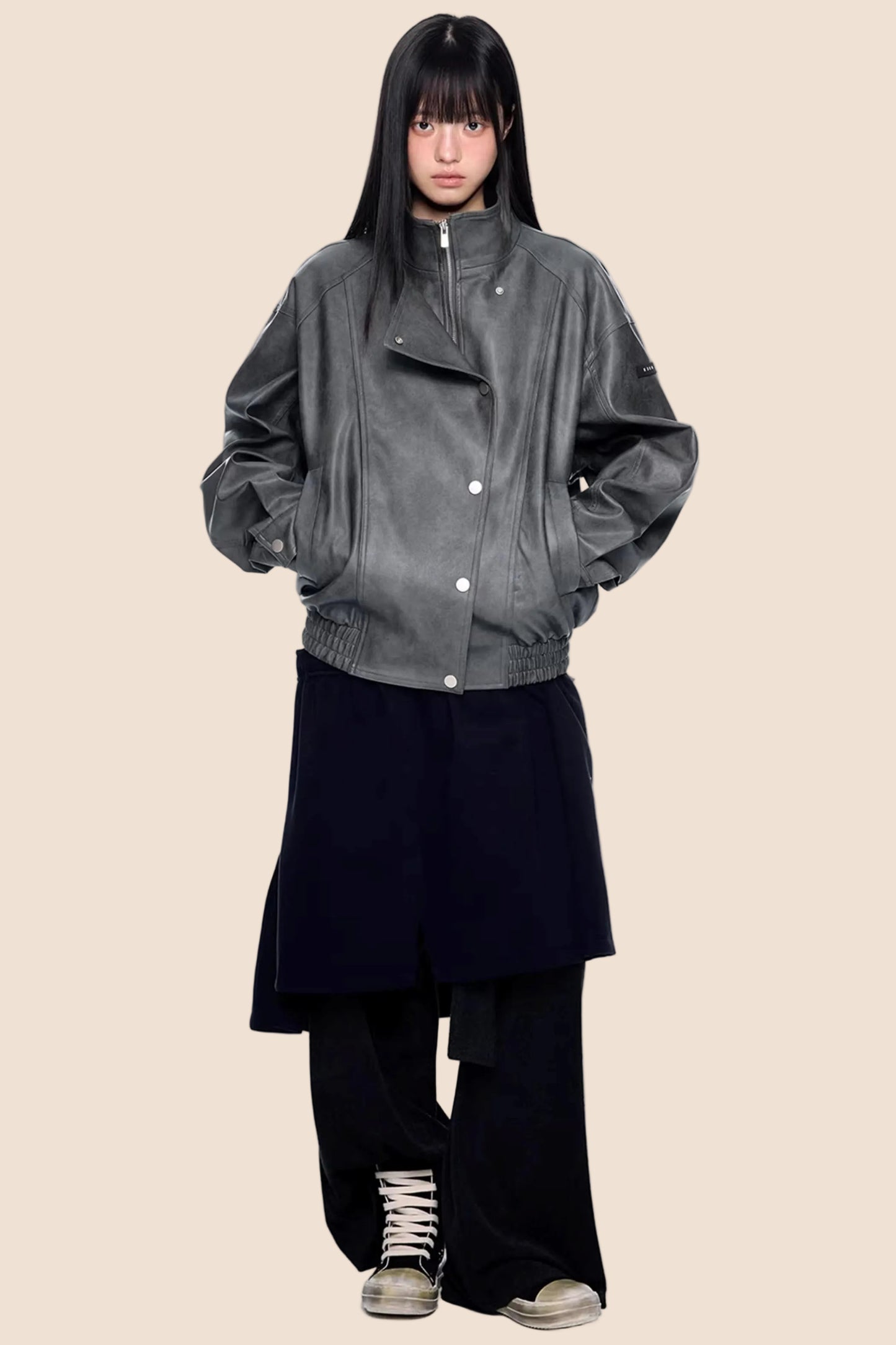 Retro Distressed Motorcycle Jacket