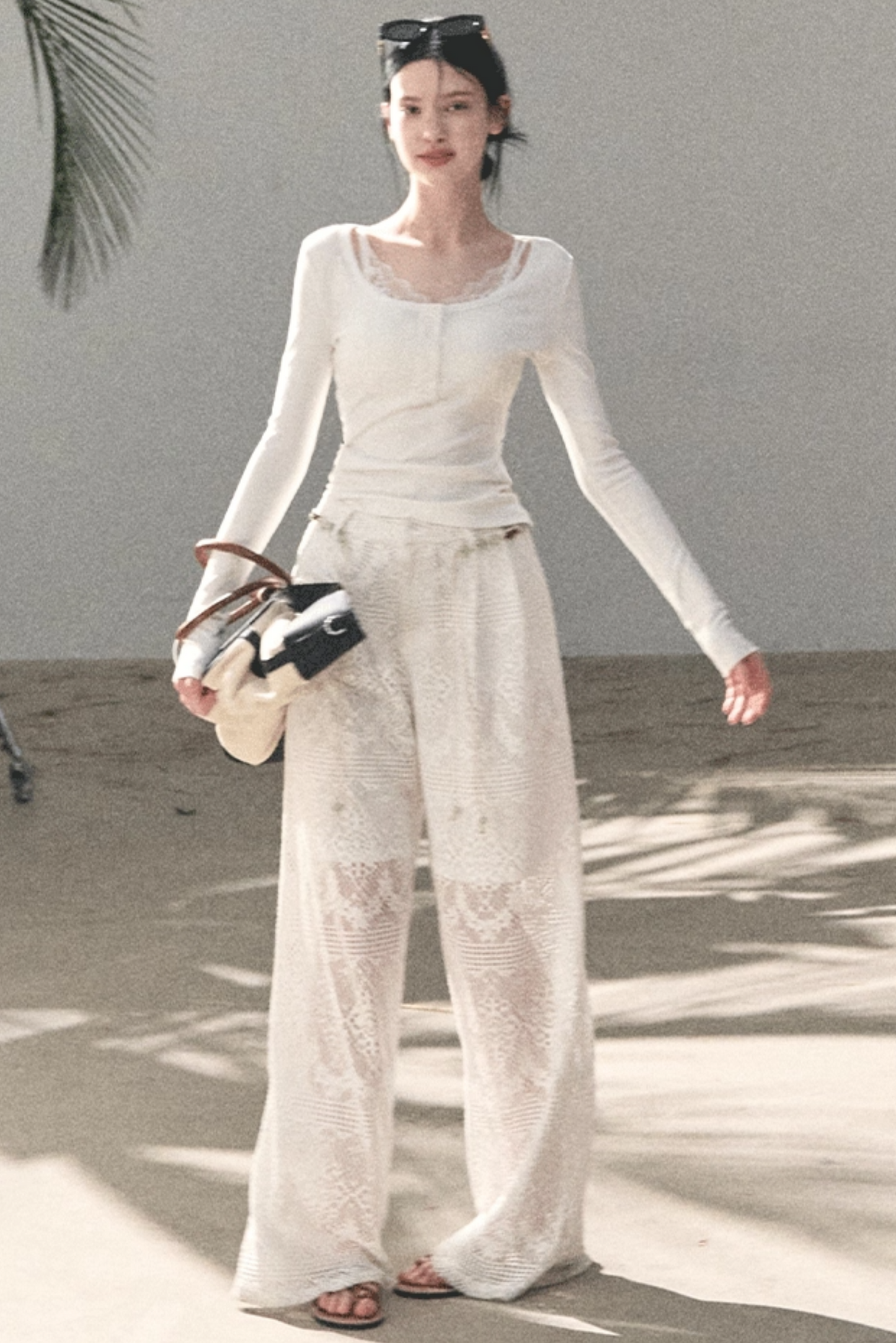 Hollow Crochet Lace Pants