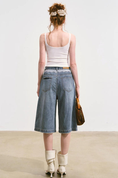 Summer Wide-Leg Denim Pants