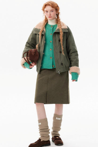 Retro Lapel Fur Winter Jacket