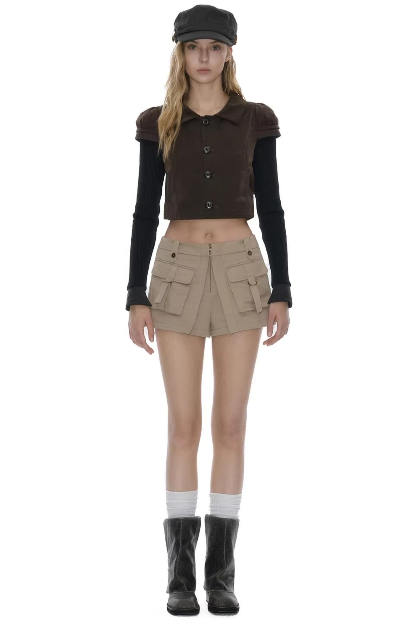 Pleated Retro Wide-Leg Pants