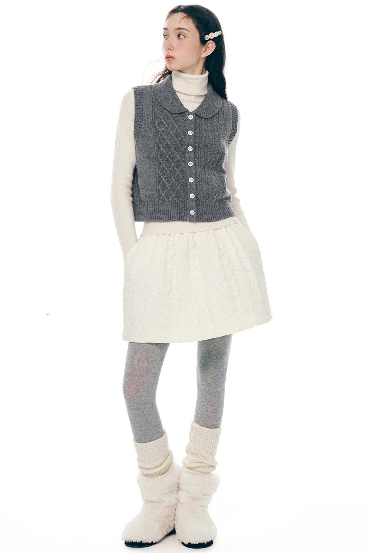 Love Color Notes Knitted Vest Jacket