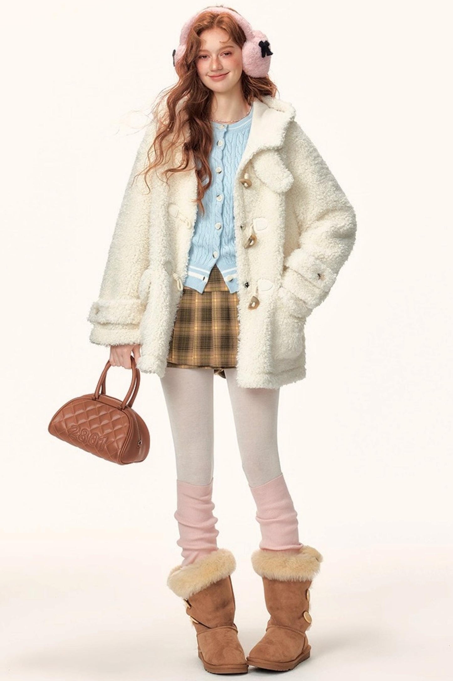 Hooded Faux Shearling Coat
