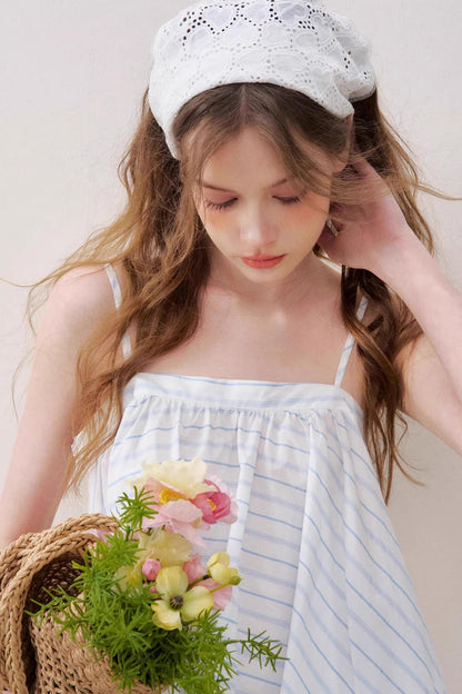 Lace-Trimmed Striped Cami