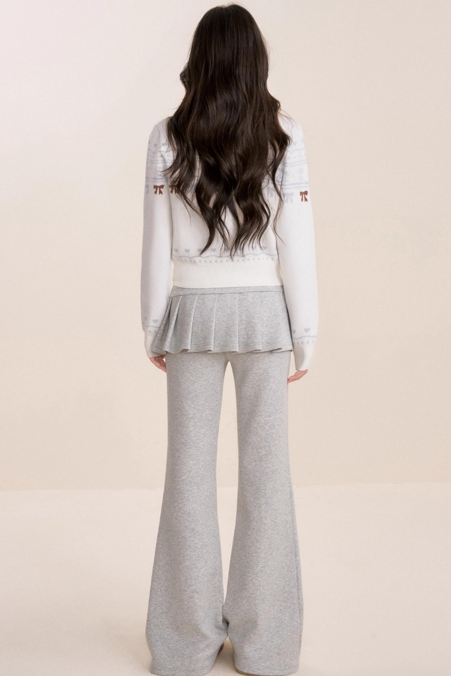 Pure Hand-Painted Jacquard Crew Neck Sweater