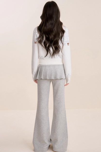 Pure Hand-Painted Jacquard Crew Neck Sweater