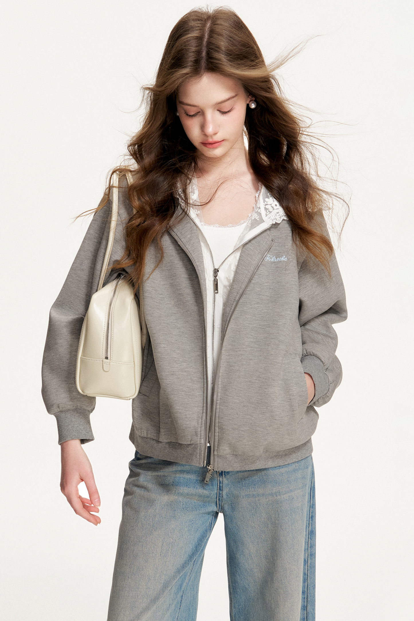 Lace Patchwork Hooded Jacket