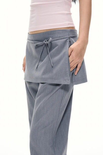 Summer Gray Wide Leg Suit Pants