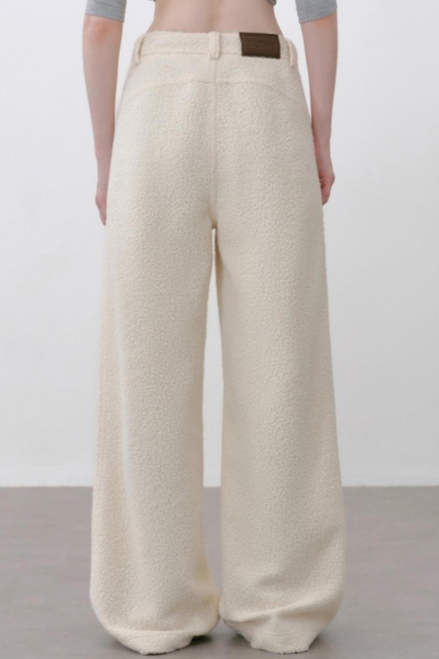 Thick Lambswool Straight-Leg Pants