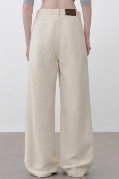 Thick Lambswool Straight-Leg Pants