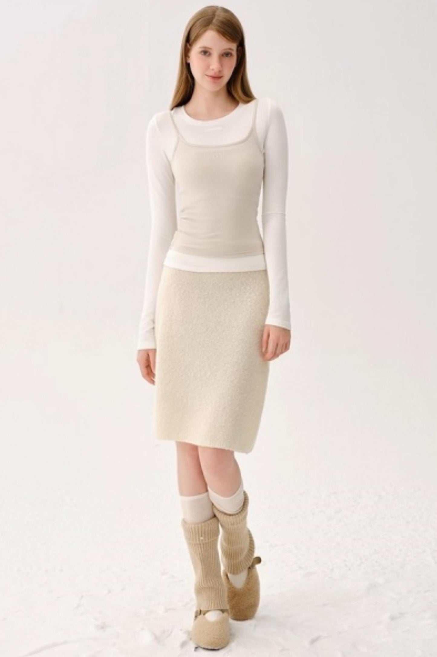 Retro Wool Blended Cardigan Set-Up