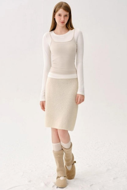 Retro Wool Blended Cardigan Set-Up