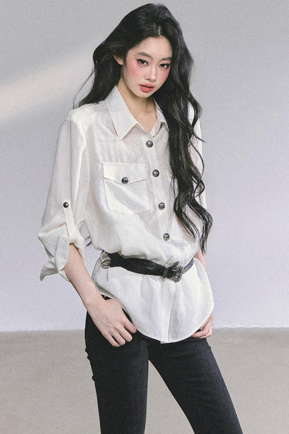 Autumn White Polo Shirt & Pants Set-Up